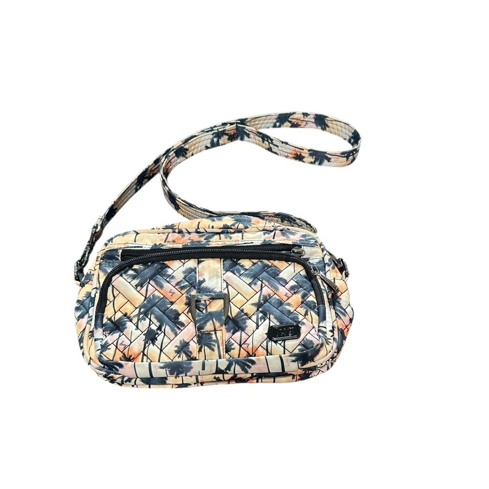 Lug Floral Crossbody Bag in Black and Cream